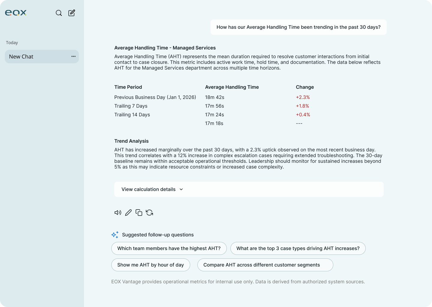 After: a named landing screen with categorized questions