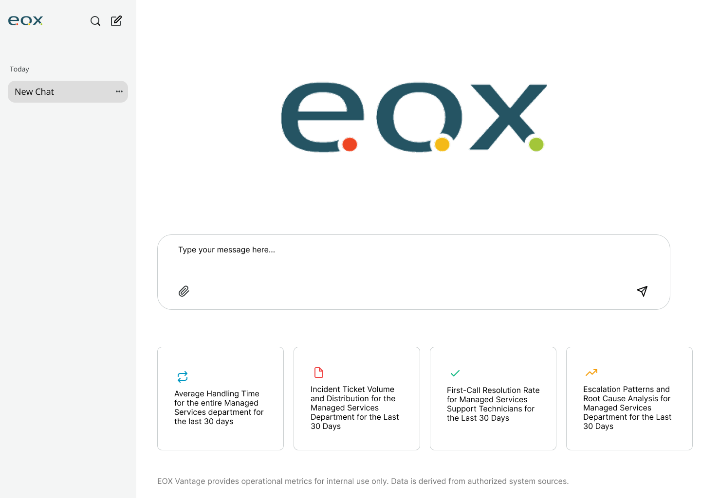 Iteration 1: open text field with one shared set of suggested questions