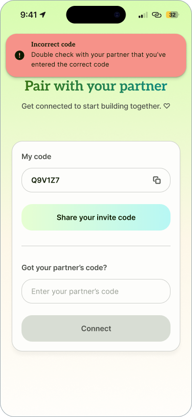 Jino onboarding error state