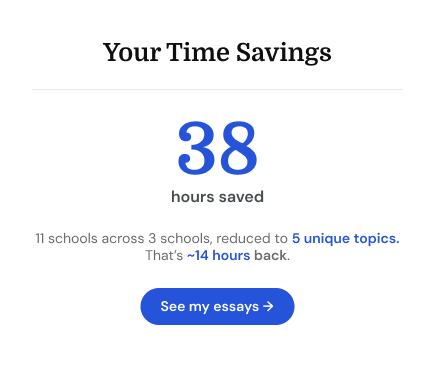 Insight card led by time saved